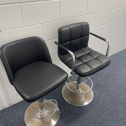TWO BLACK STOOLS Adjustable $30.!