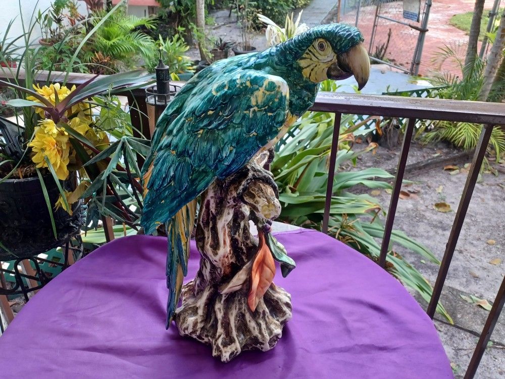 ITALIAN CERAMIC PARROTS BY GUIDO CACCIAPUOTI CERAMIC 1930