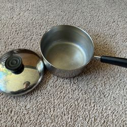 Revereware Stainless Steel Copper Bottom 1qt Pot Clinton IL USA Revere-ware