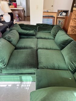 Green Velvet Sectional Sofa