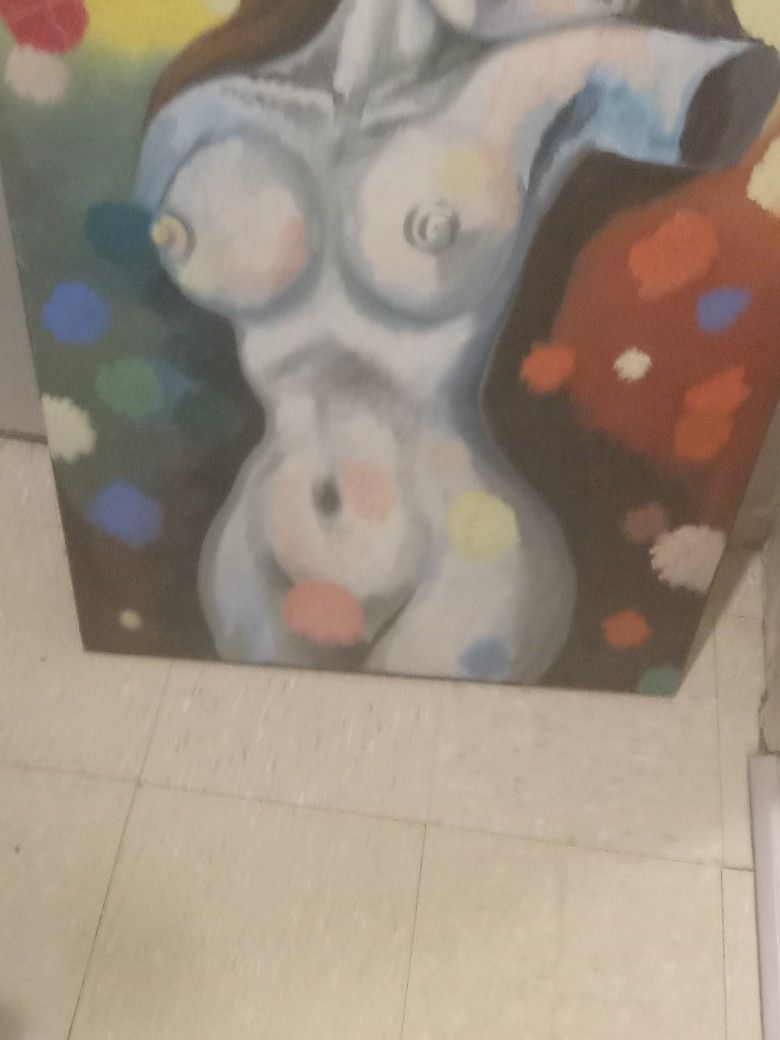 Two Beautiful Painting Of N U D E Statues I'm Actually $100 For Both