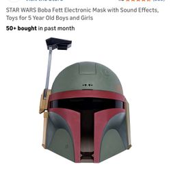 STAR WARS Boba Fett Electronic Mask with Sound Effects, Toys for 5 Year Old Boys and Girls