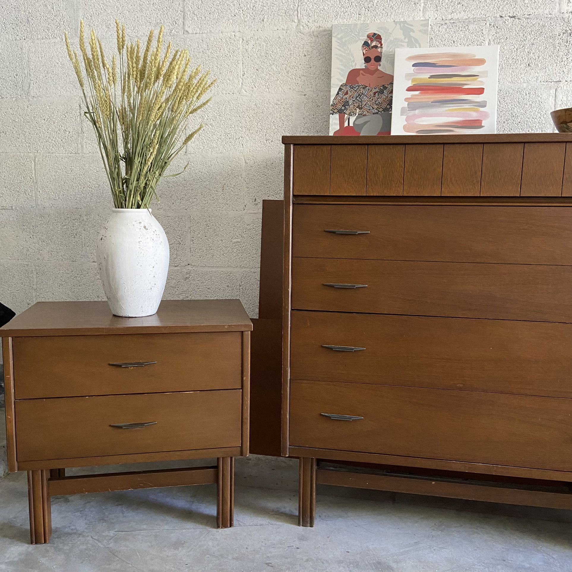 Mid Century Modern Dresser and Nightstands Set for Sale in West Palm