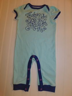 Cloud Island Girls 6-9 Months Romper Pants Outfit 'Baby You Were Made For This'