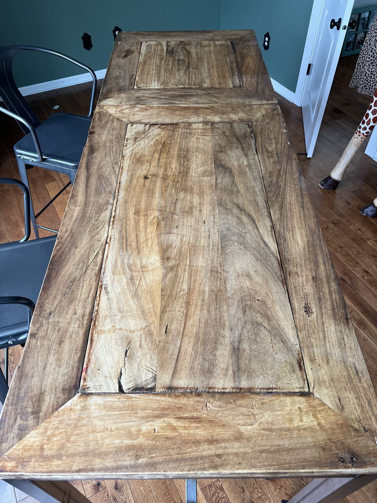 Table - One Of A Kind. Door / Wood / Metal Base