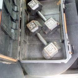 Pair Of  Two 25 Lb Dumbbells