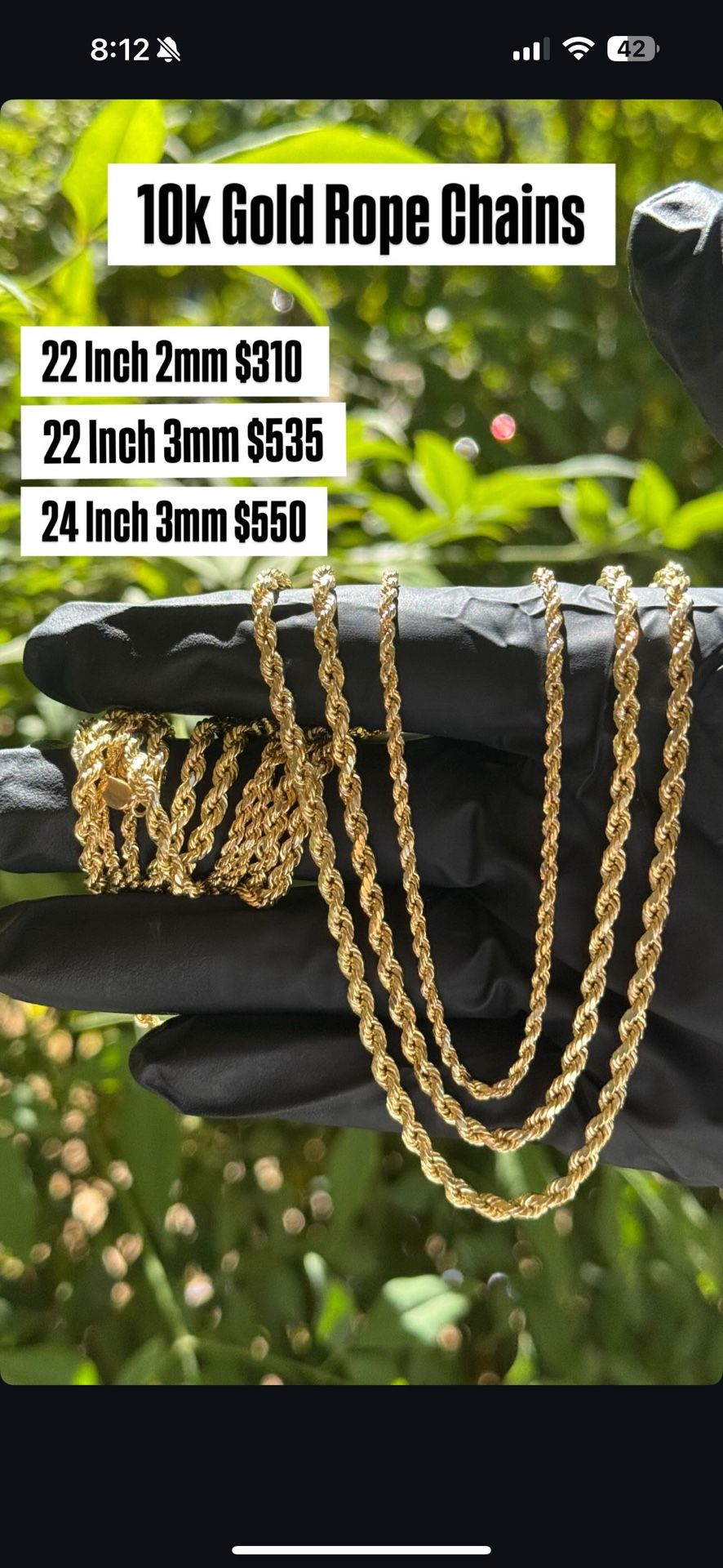 10k Gold Rope Chains