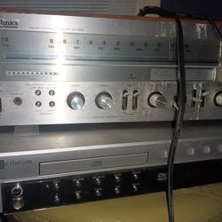 Vintage Technics Receiver And Criterion DVD Player