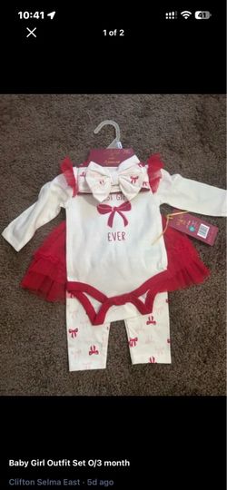 Baby Girl 3-Piece Outfit Set 0-3 Months