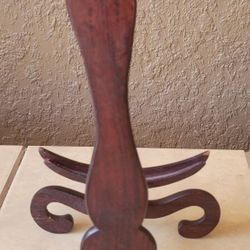 Vtg Handcarved Wooden Easel Stand Inticate Design Made In Hong Kong 9.75"X6.5"