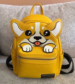 RARE - Exclusive Loungefly Yellow Corgi Mini Backpack Adjustable