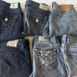 true religion, miss me & levi jeans