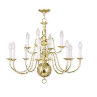 26 inch polished brass chandelier indoor light