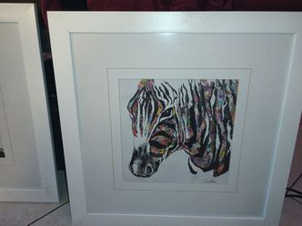 Safari Collage I - Item # (contact info removed)
Contemporary painting of a zebra with bright colors and patterns between the stripes. Safari Collage 