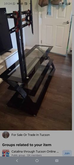 3-Tier Glass TV Stand with Mount