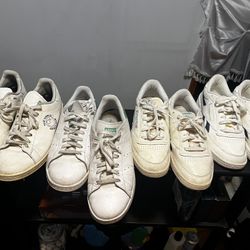 Adidas and Reebok White sneaker bundle - 4 pairs of sneakers 