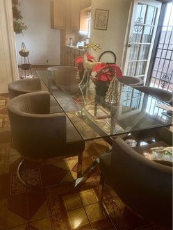 Glass Dining table with chairs