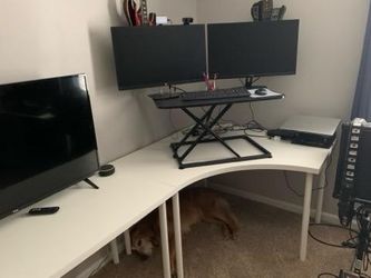 Standing desk converter