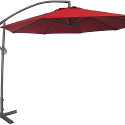 10-Feet Offset Cantilever Outdoor Hanging Patio Umbrella in Red, Blue, and Navy Blue ❤️💙