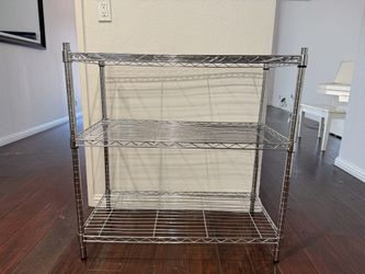 ✨ Sleek 3-Tier Chrome Wire Shelving