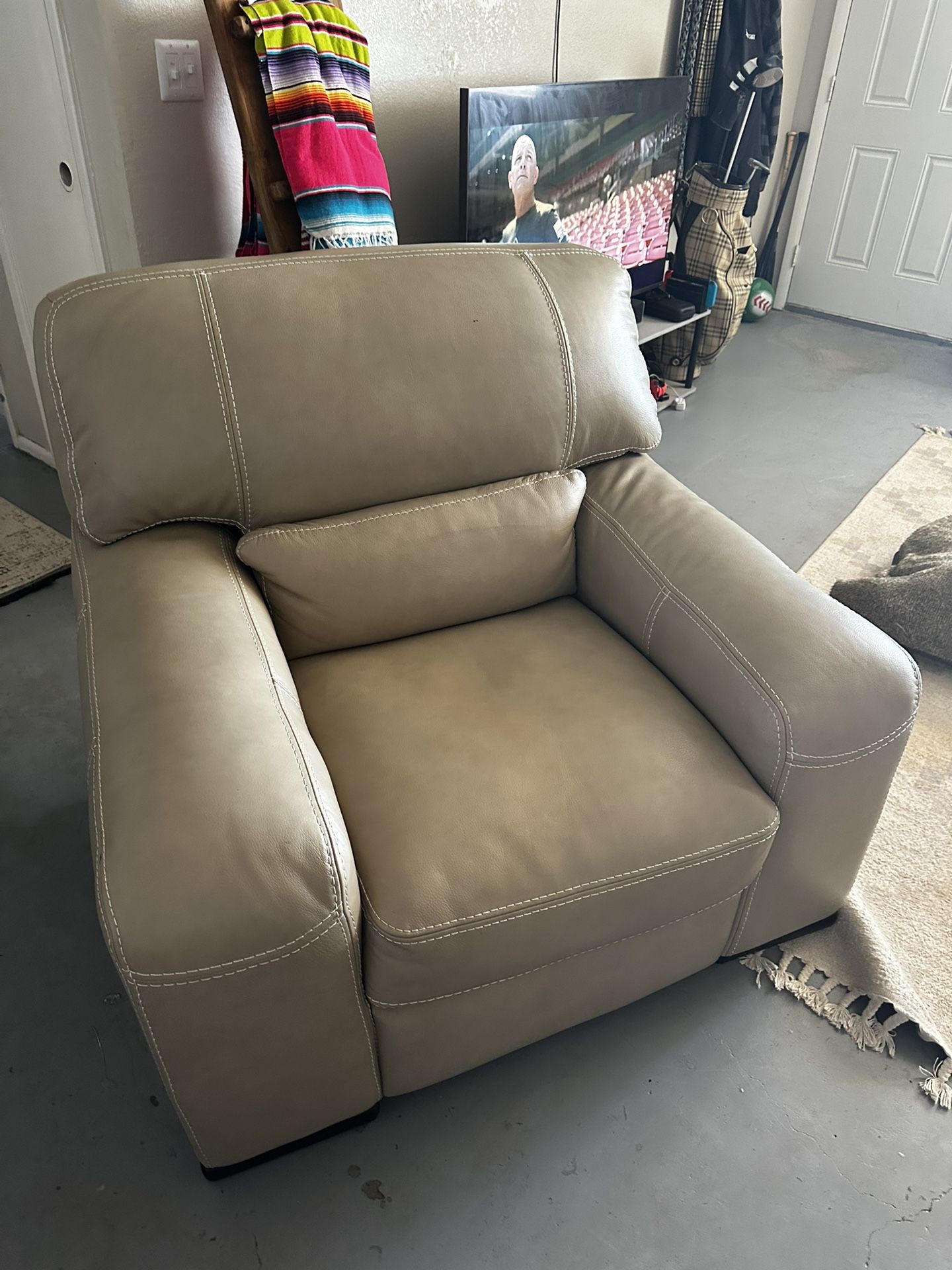 Beige Leather Chair