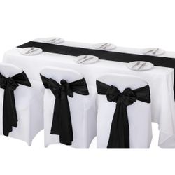 12 Pc Table Runner 12 x 108 Inches Satin Silk Table Runner for Wedding, Birthday Party, Banquets, Graduation, Decoration, fits Rectangle and Round Tab