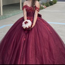 Burgundy Quince Dress For Sale 