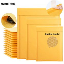 500 Gold Bubble Mailers 4x6 Self Seal Padded Shipping Envelopes #000 Bags