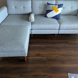 Burrow Nomad Gray Modular Sofa With Ottoman