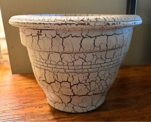White Crackle Glaze Terracotta Planter.  Read description 1st!!