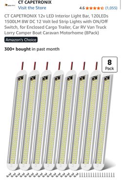 CT CAPETRONIX 12V LED Light Bar 8 Pack