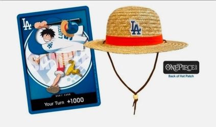 ONE piece Dodgers Card and 2 straw hats
