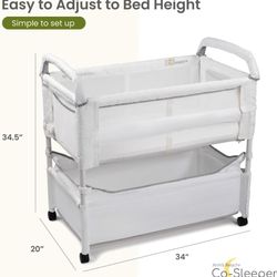Arms reach bedside bassinet