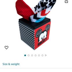 KIDS PREFERRED Disney Baby Mickey & Minnie Mouse Black and White High Contrast Tissue Box Toy, Multicolored