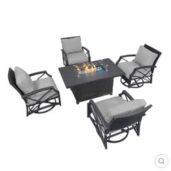 OUTDOORS Gas Fit Propane Firepits Table, 52 Inch Gas Fire Pits Outdoors, Square Fire Table w/Fire Glass, 50,000 BTU