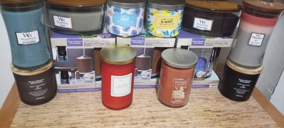 Various candles and air diffusers 