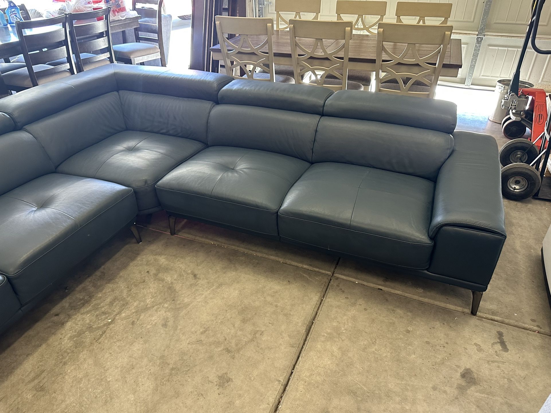 Huge Blue Leather Sectional for Sale in Avondale, AZ OfferUp