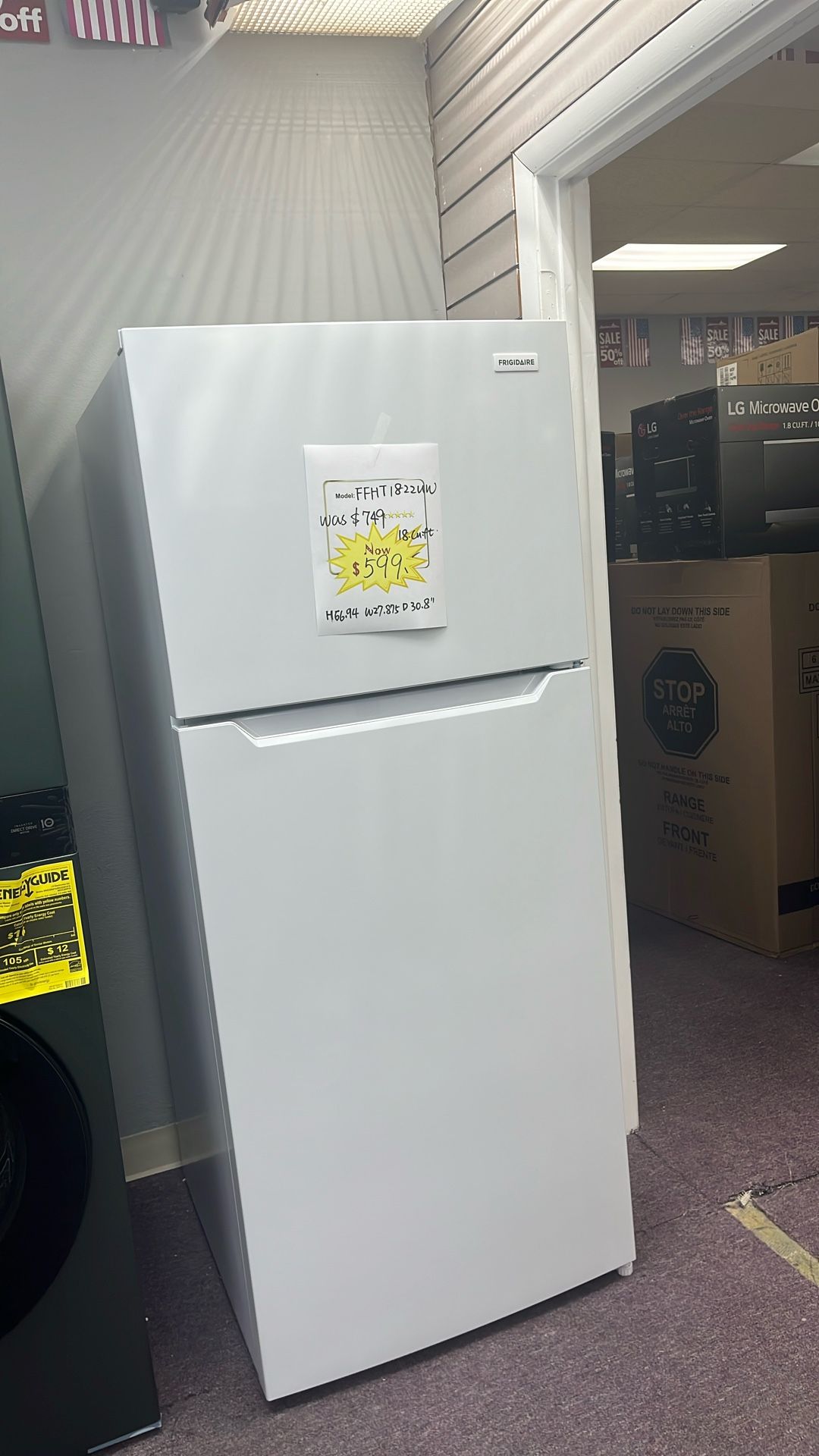 Refrigerator White 30” In New 1 Year Warranty