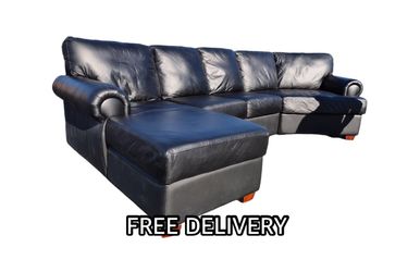 BLACK SECTIONAL SOFA COUCH SALA FREE DELIVERY