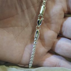 Solid Sterling Silver 20inch Wheat Chain