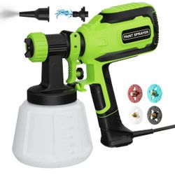 Paint-Sprayer, 700W HVLP Spray Gun with Cleaning & Blowing Joints, 4 Nozzle Sizes & 3 Spray Patterns, Easy to Clean, for Furniture, Cabinets, Decks, W