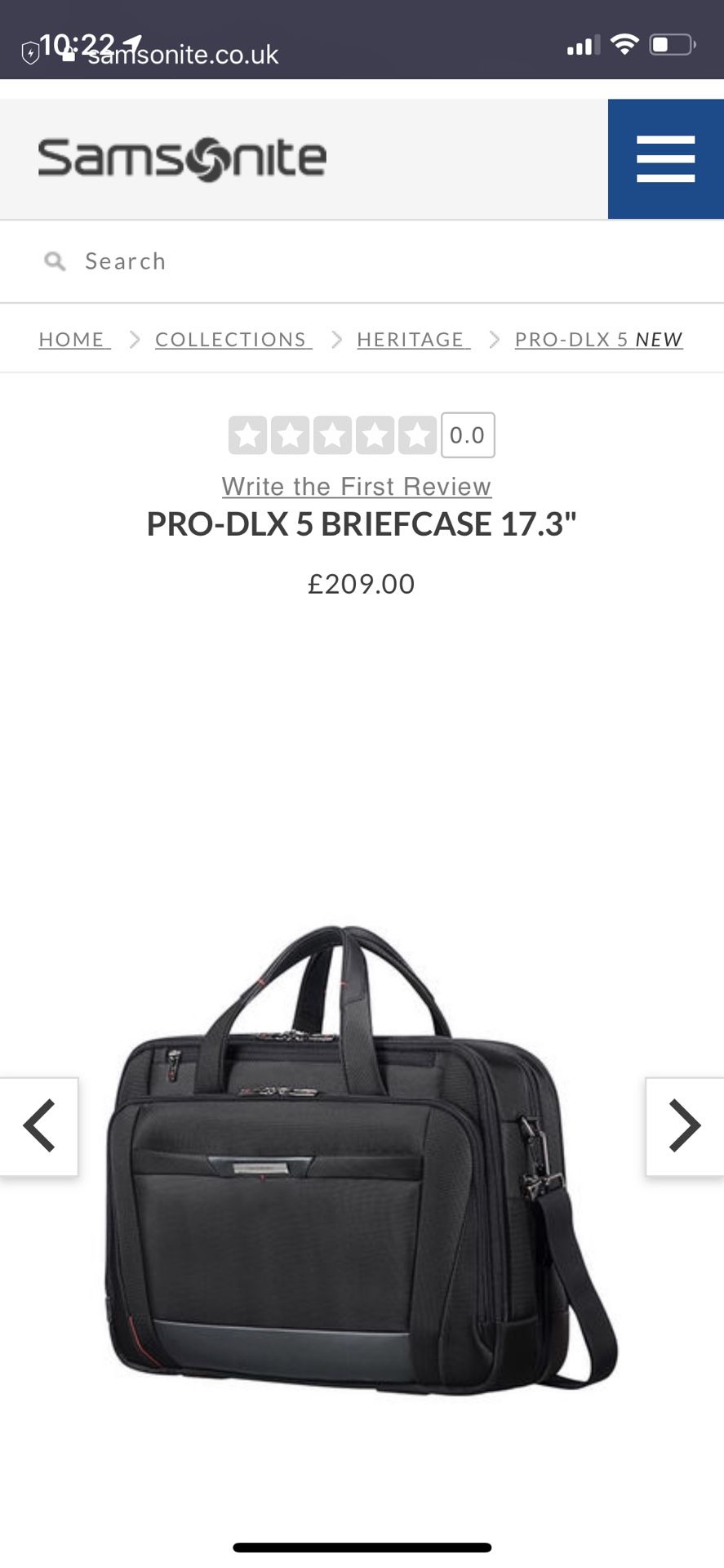 Samsonite PRO DLX 5 17” Briefcase Europe Only