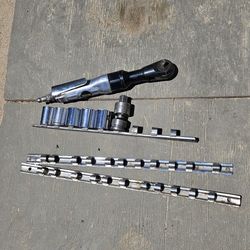 Air Wrench With Some Sockets And Socket Organizers 