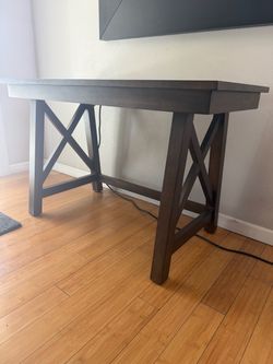Farmhouse Wood Console Table Dark Brown
