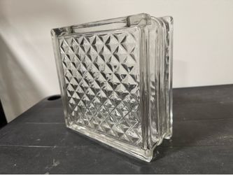 Vintage Glass Block Bank or Vase