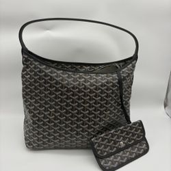 Goyard Boheme Hobo PM Shoulder Bag Pouch Black Purse 