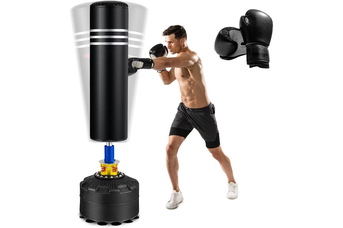 brand new !70" 220Lbs Freestanding Punching Boxing Bag W/12 Suction Cup Base Shock Absorber