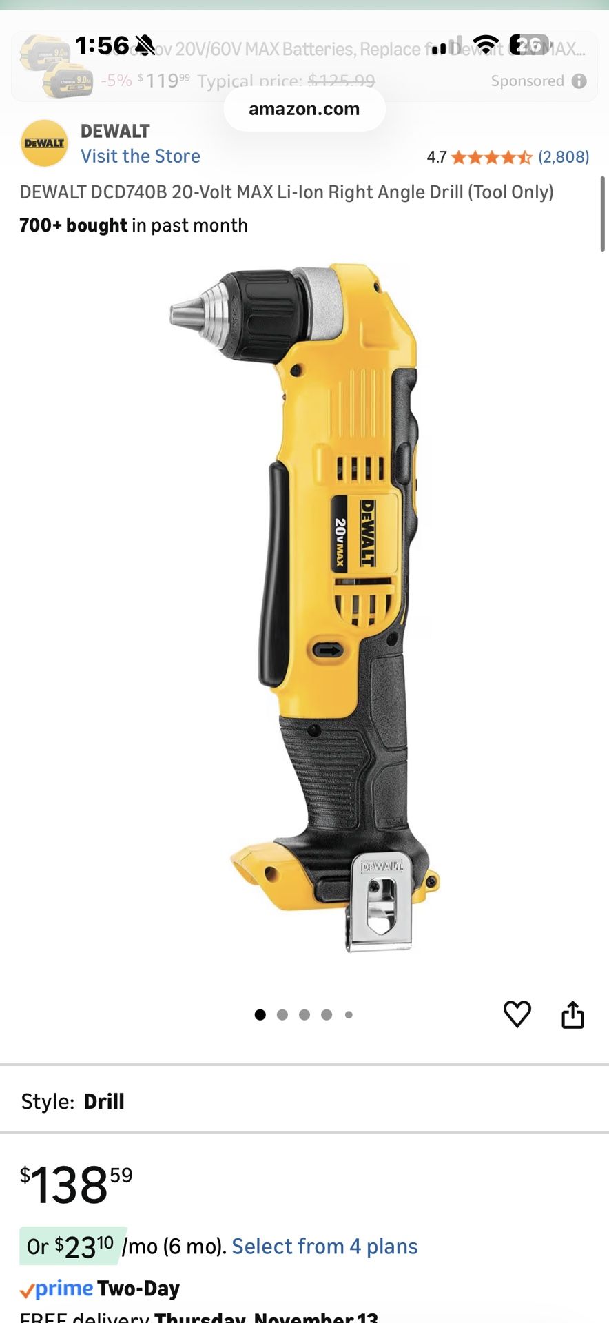 Dewalt Right Angle Drill