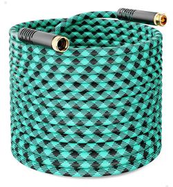 50 FT Garden Hose - Flexible Water Hose, Lightweight Non-Expanding hose, Leak proof, Pressure Resistant for Yard, Outdoor, 3/4 Inch Solid Brass Fittin