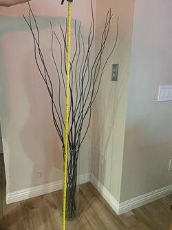 FREE!! Two Glass Vases with Black Decorative Branches